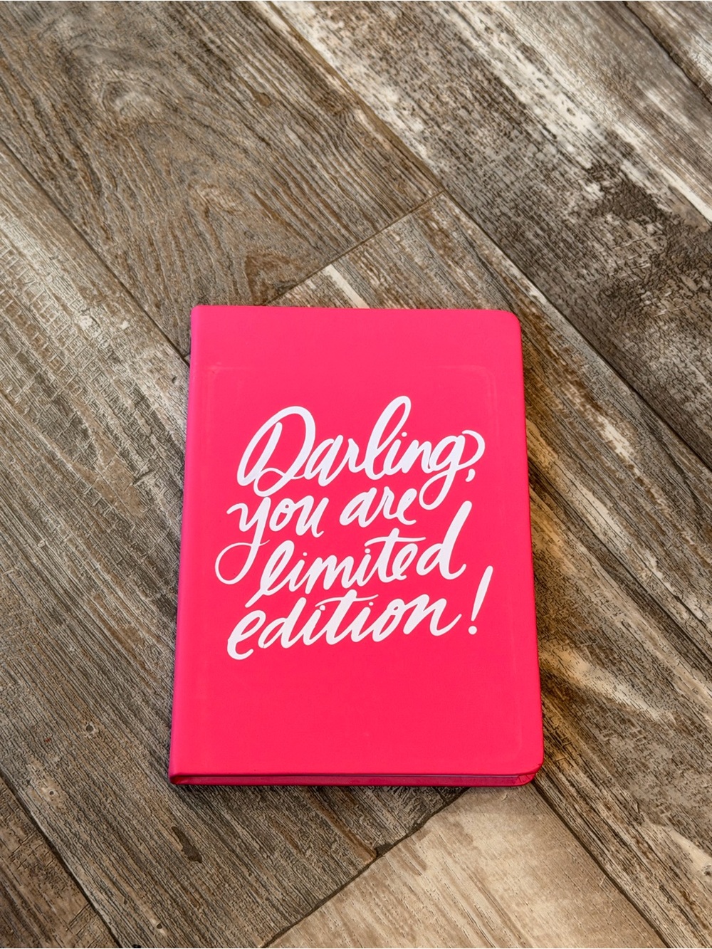 NWT-Hot Pink Notebook with Inspirational Script